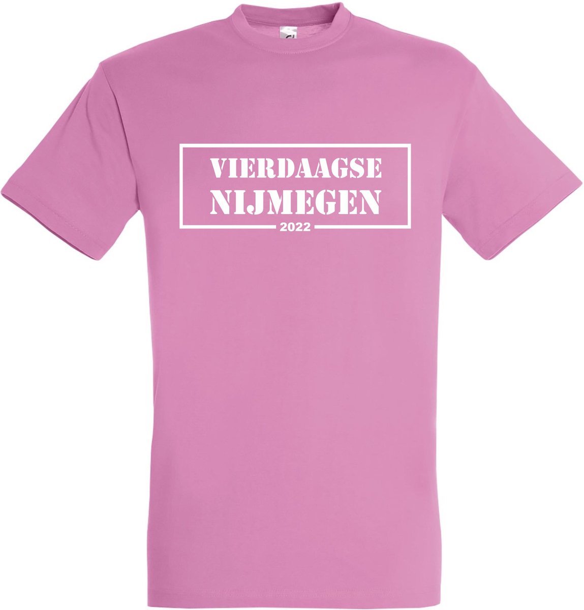 T-shirt Vierdaagse Nijmegen 2022 |Wandelvierdaagse | vierdaagse Nijmegen | Roze woensdag | Roze | maat L